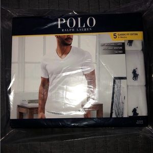 Polo Ralph Lauren 5 pack v neck tshirts size small
